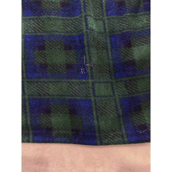 Vintage IZOD Jacket Tartan Plaid Fleece 1/4 Zip Pullover Mens Medium Made in USA - Picture 9 of 9